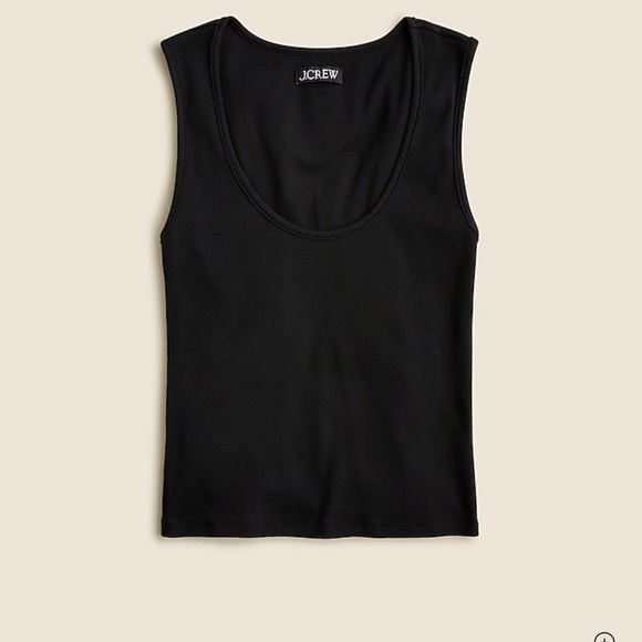 J.Crew Cropped fine rib scoopneck tank top - Picture 1 of 4